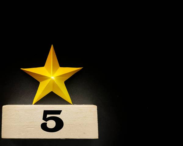 5 Stärne Bewertung