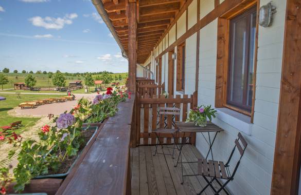 Aussicht vom Balkon des Golchener Hof