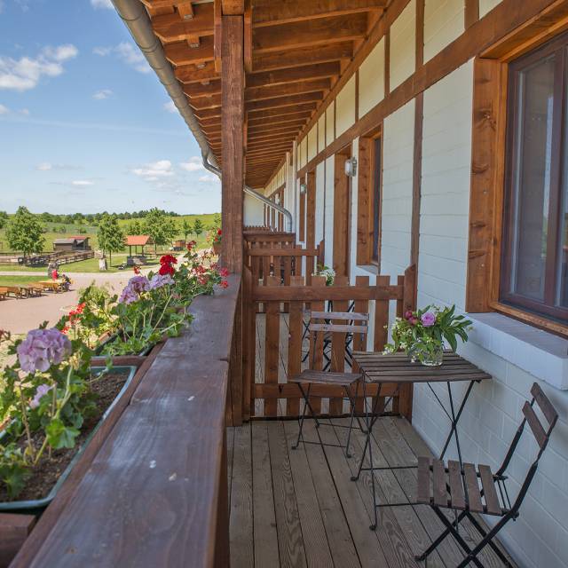 Aussicht vom Balkon des Golchener Hof